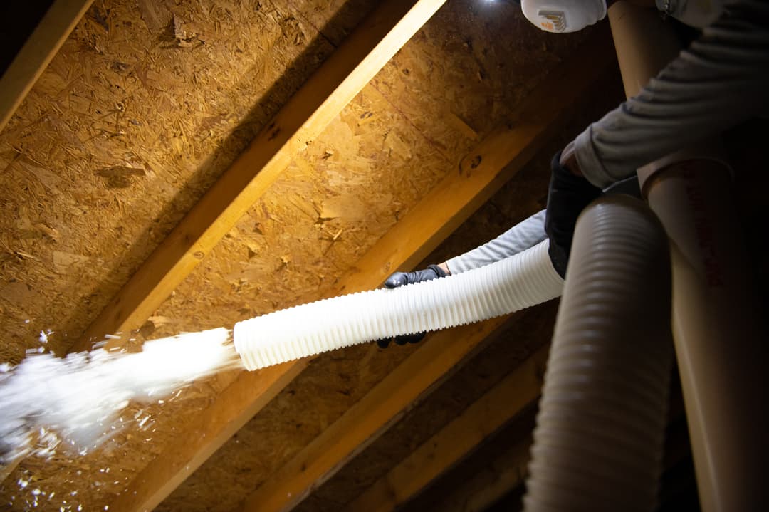 Attic insulation installation
