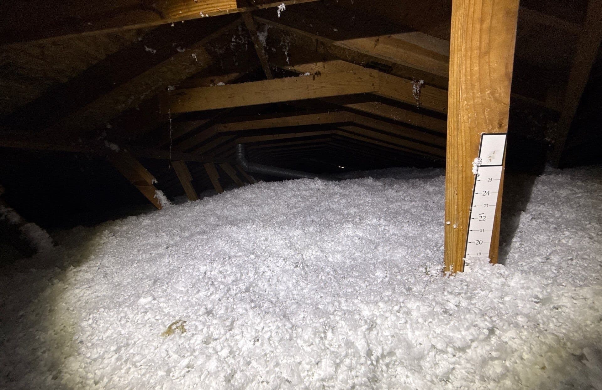 Attic insulation installation — after